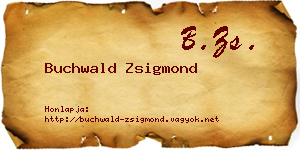 Buchwald Zsigmond névjegykártya